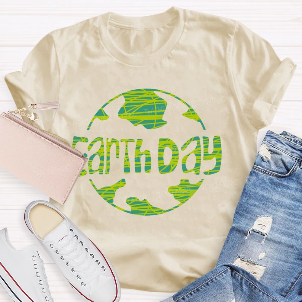 Earth Day Letters Patterns  Teacher T-shirt
