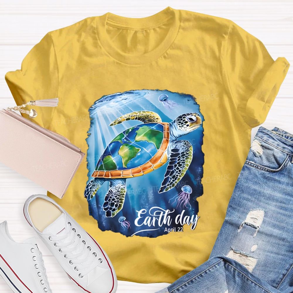 Earth Day Sea Turtles In The Sea Teacher T-Shirt