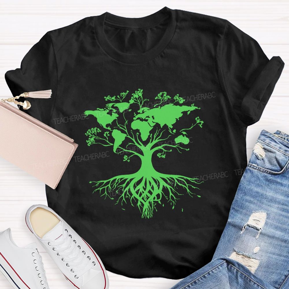 Save The Trees Save Our Planet Earth Day Teacher T-Shirt