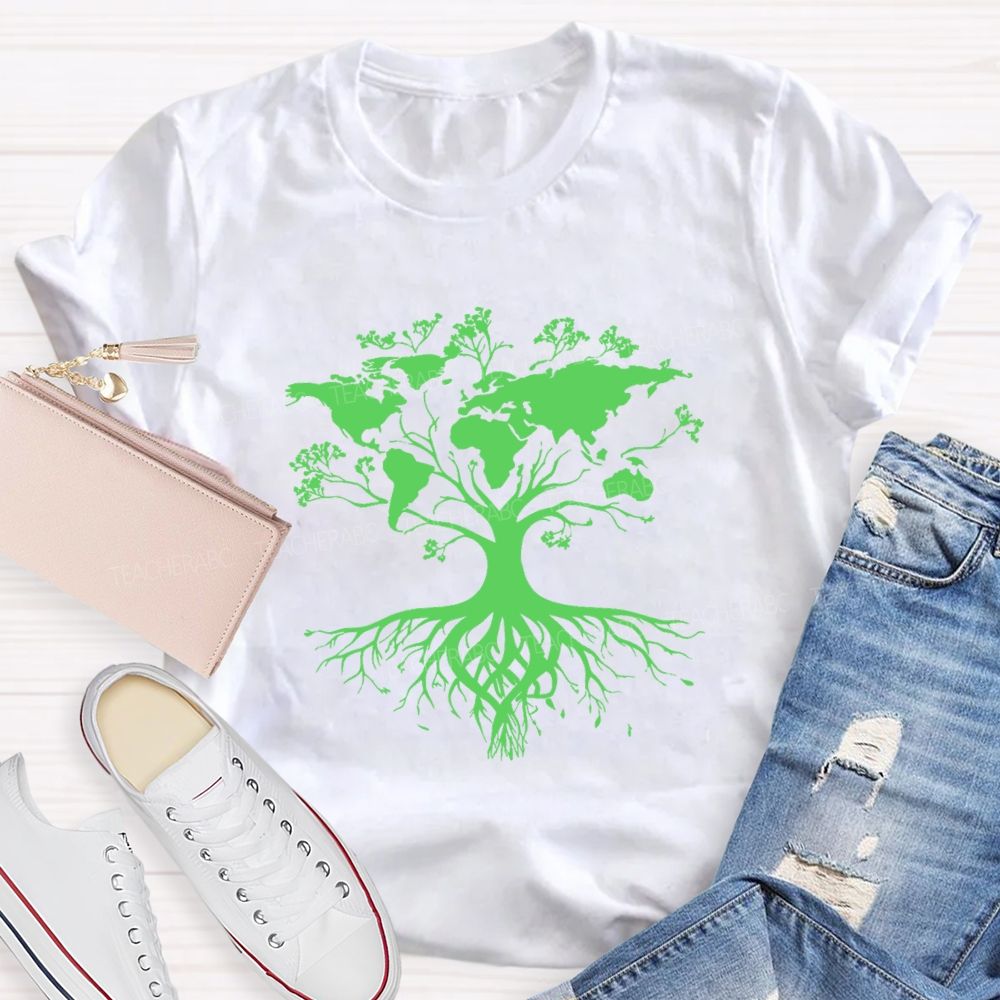 Save The Trees Save Our Planet Earth Day Teacher T-Shirt