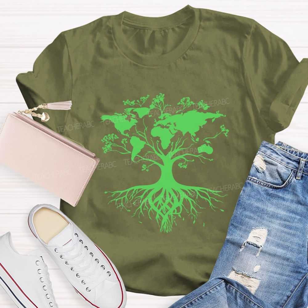 Save The Trees Save Our Planet Earth Day Teacher T-Shirt