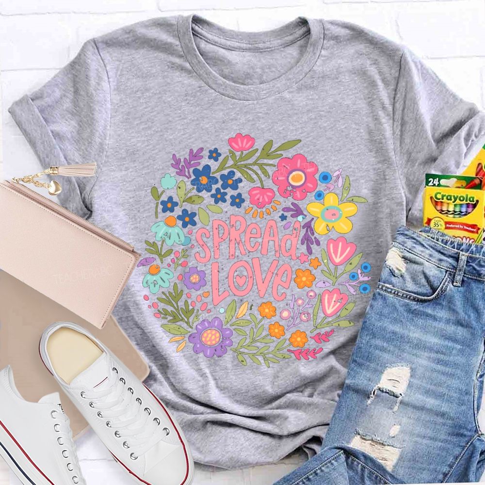 Spread Love Floral Teacher T-shirt