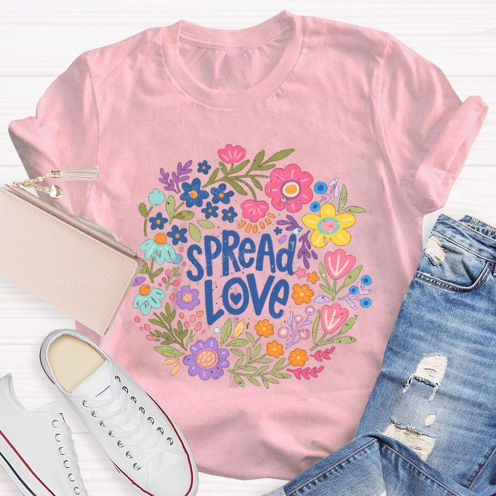 Spread Love Floral Teacher T-shirt