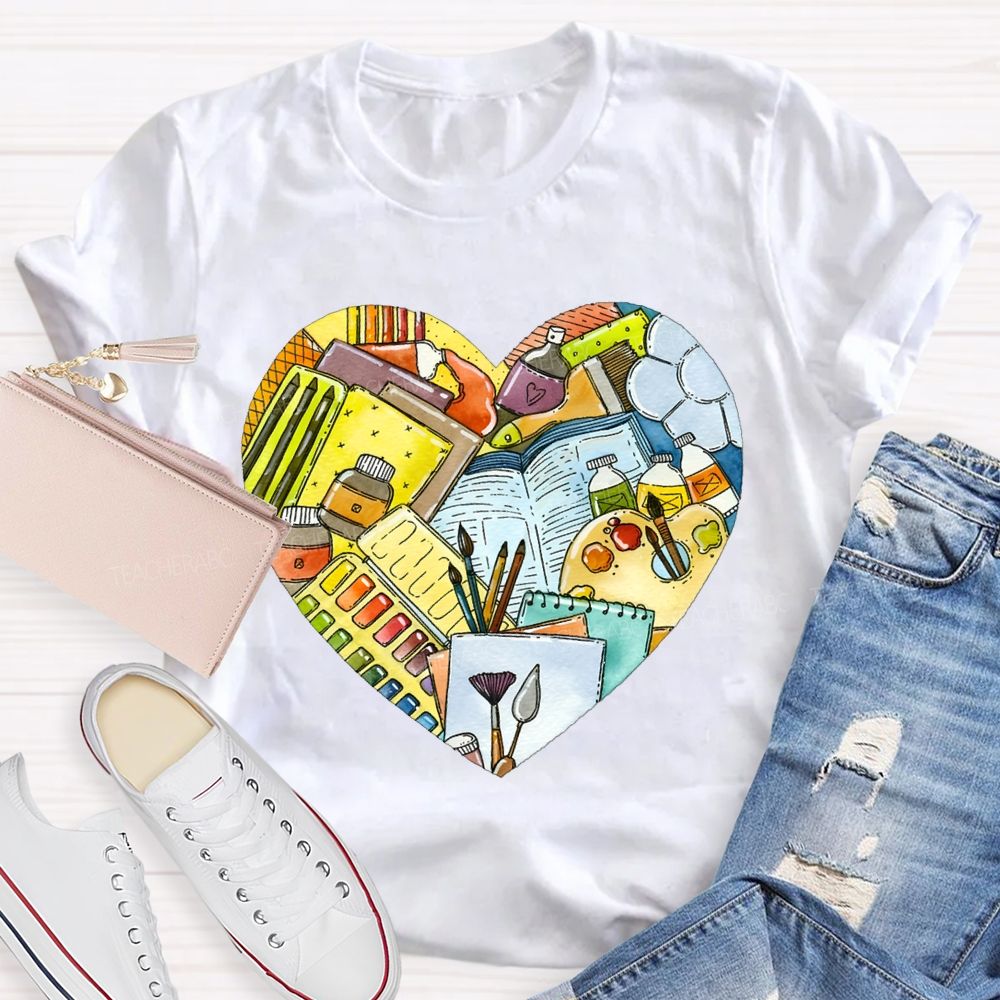 I Love Art Supplies Art Teacher T-shirt