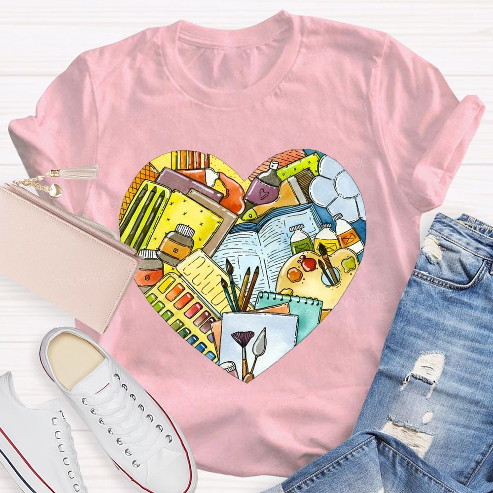 I Love Art Supplies Art Teacher T-shirt