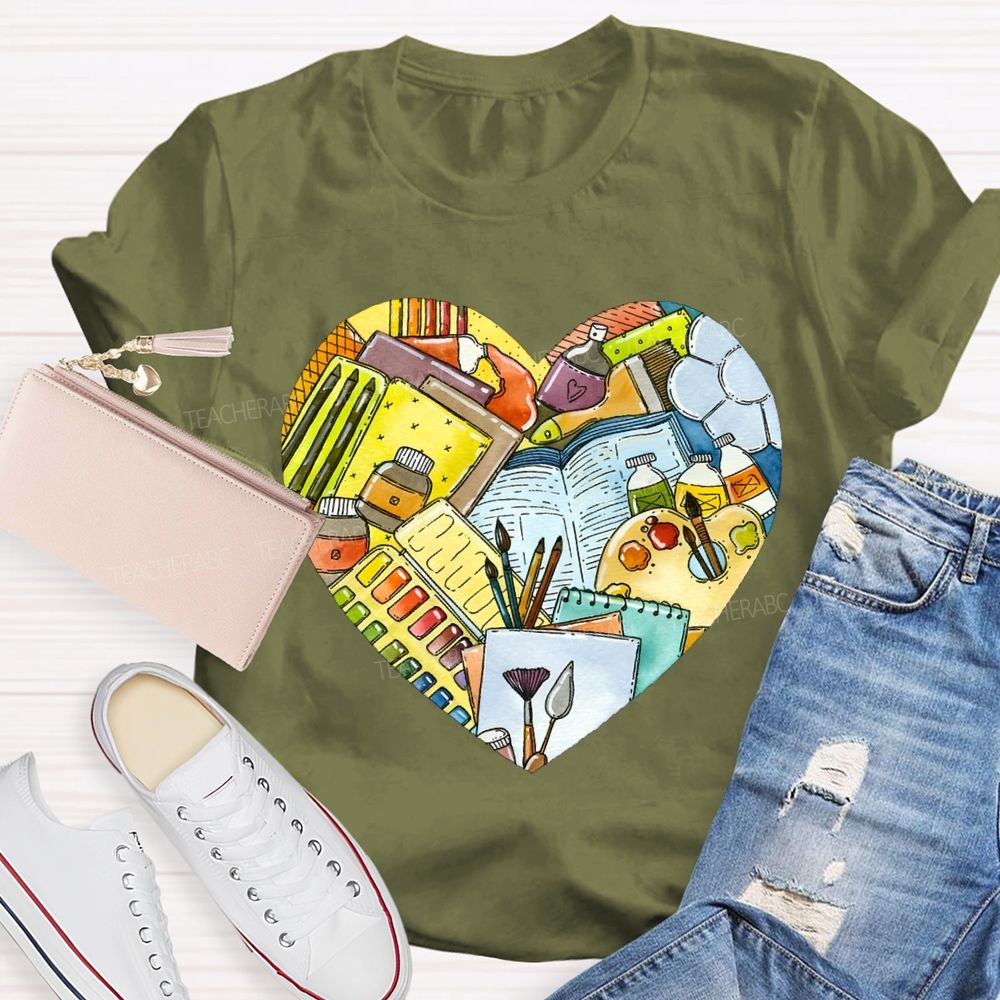 I Love Art Supplies Art Teacher T-shirt