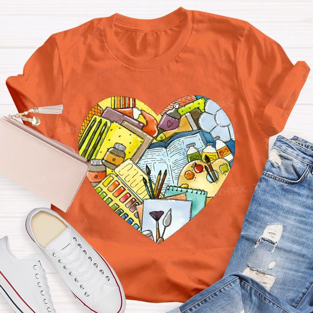 I Love Art Supplies Art Teacher T-shirt