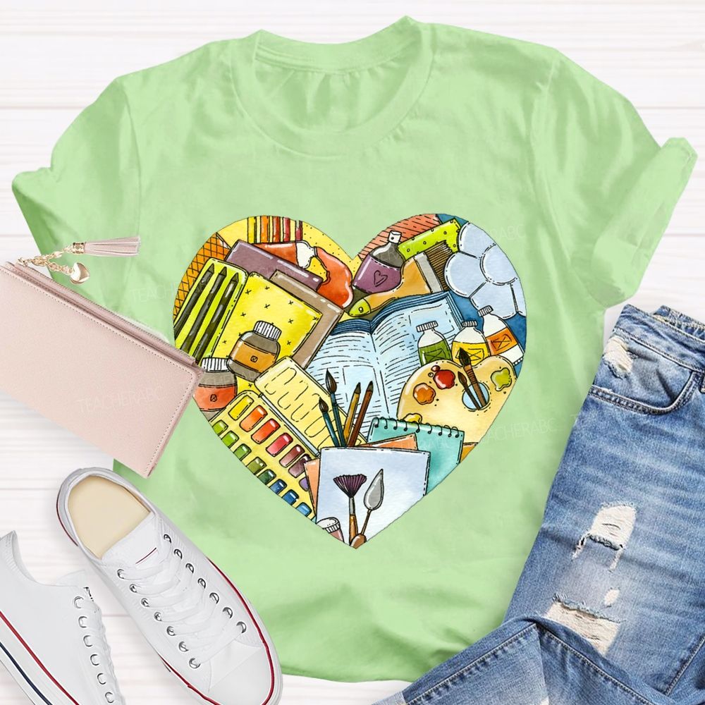 I Love Art Supplies Art Teacher T-shirt