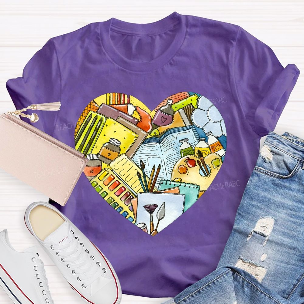 I Love Art Supplies Art Teacher T-shirt