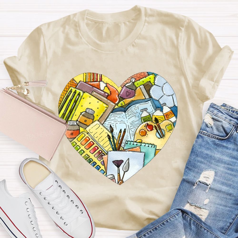 I Love Art Supplies Art Teacher T-shirt