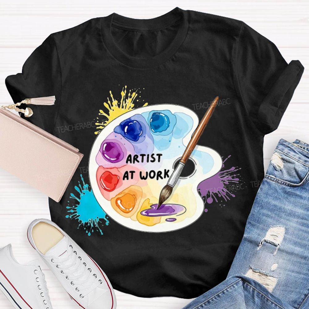 Artist At Work Dyeing Plate Printing Teacher T-shirt