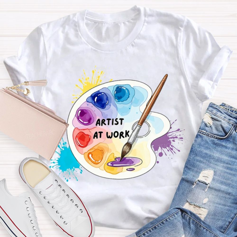 Artist At Work Dyeing Plate Printing Teacher T-shirt