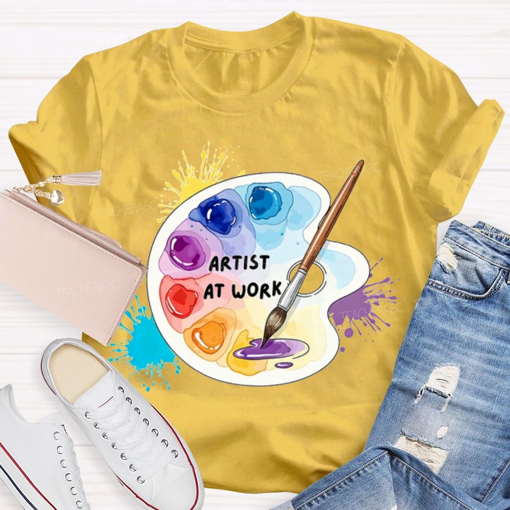 Artist At Work Dyeing Plate Printing Teacher T-shirt