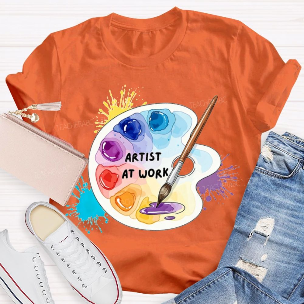 Artist At Work Dyeing Plate Printing Teacher T-shirt