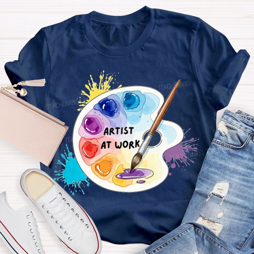 Artist At Work Dyeing Plate Printing Teacher T-shirt