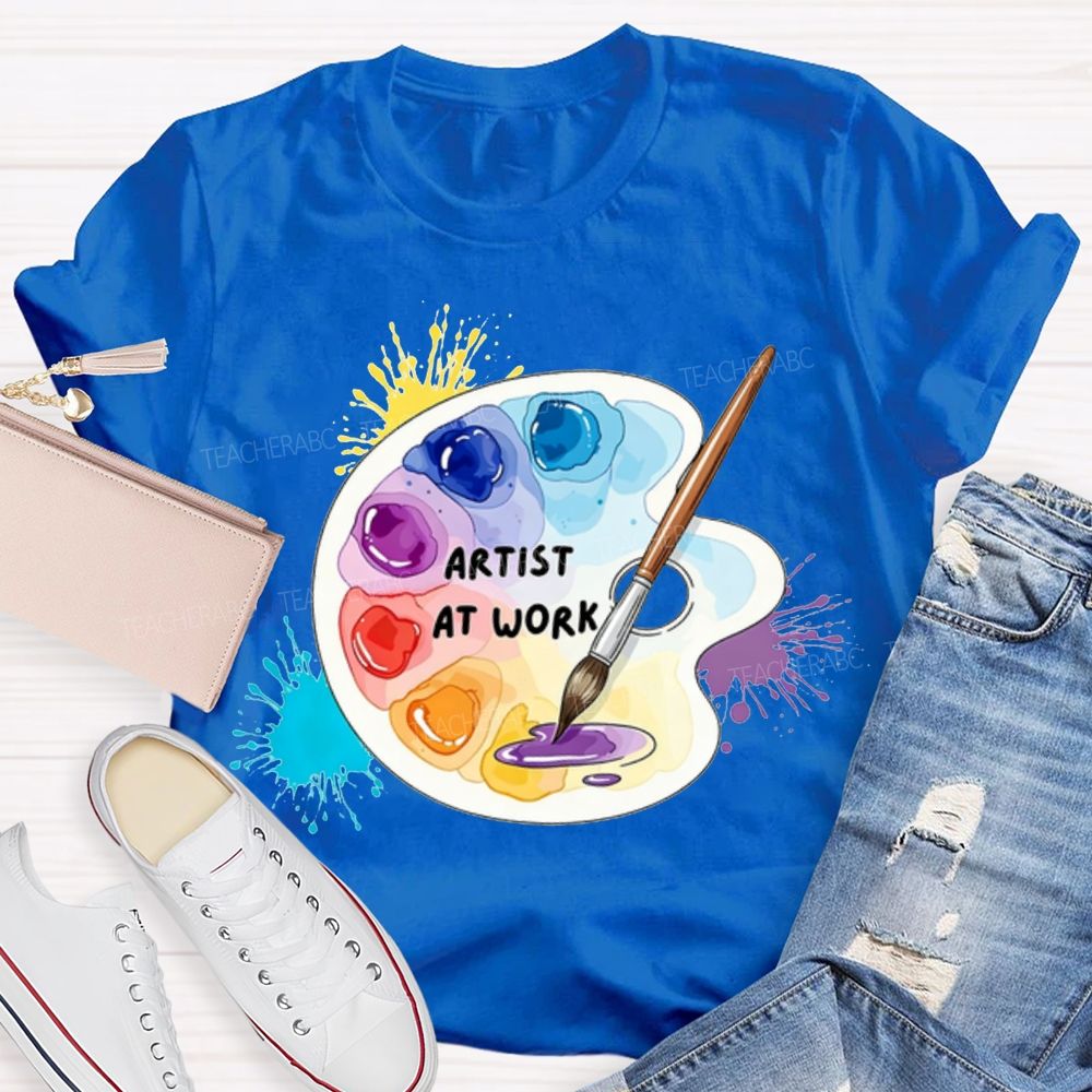 Artist At Work Dyeing Plate Printing Teacher T-shirt