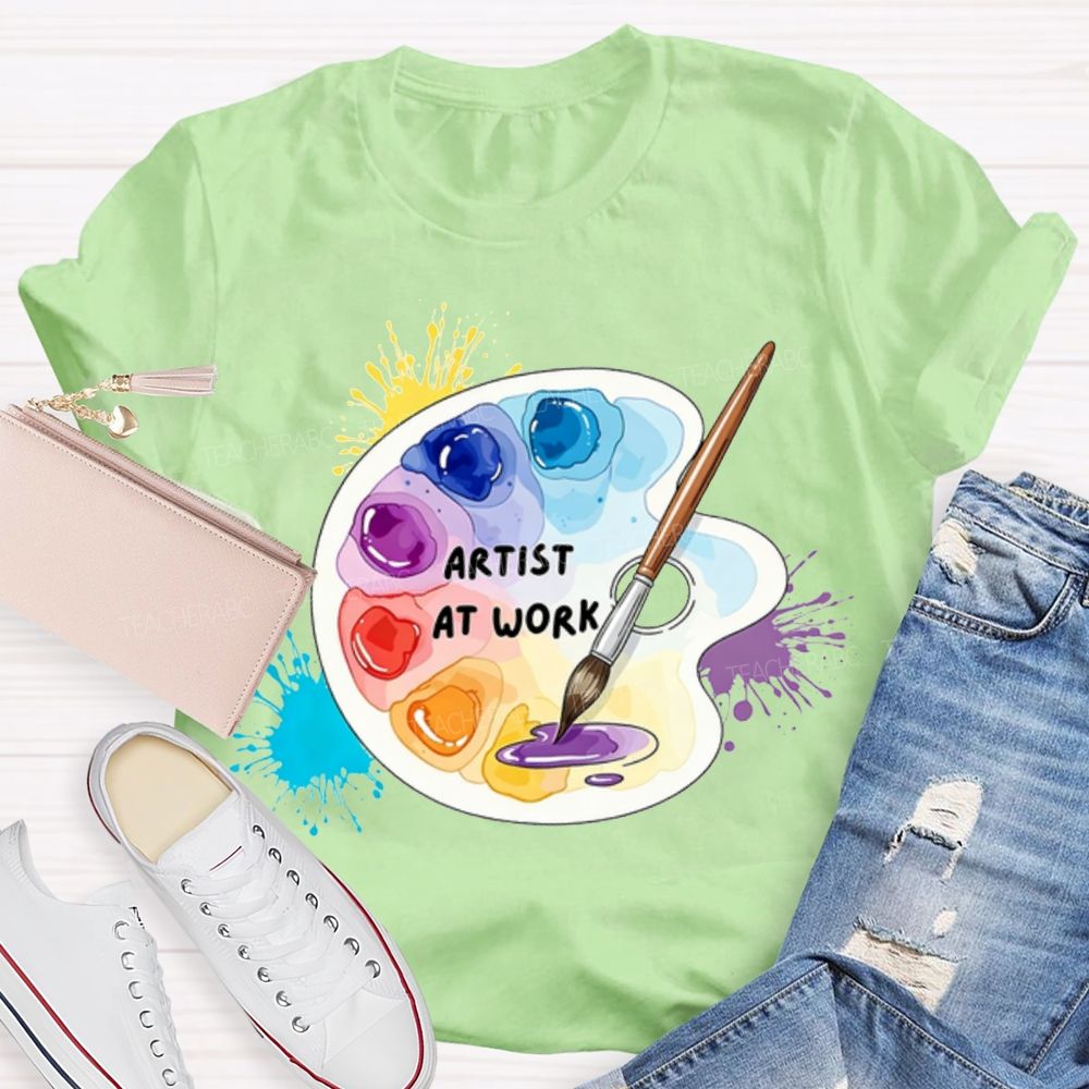 Artist At Work Dyeing Plate Printing Teacher T-shirt