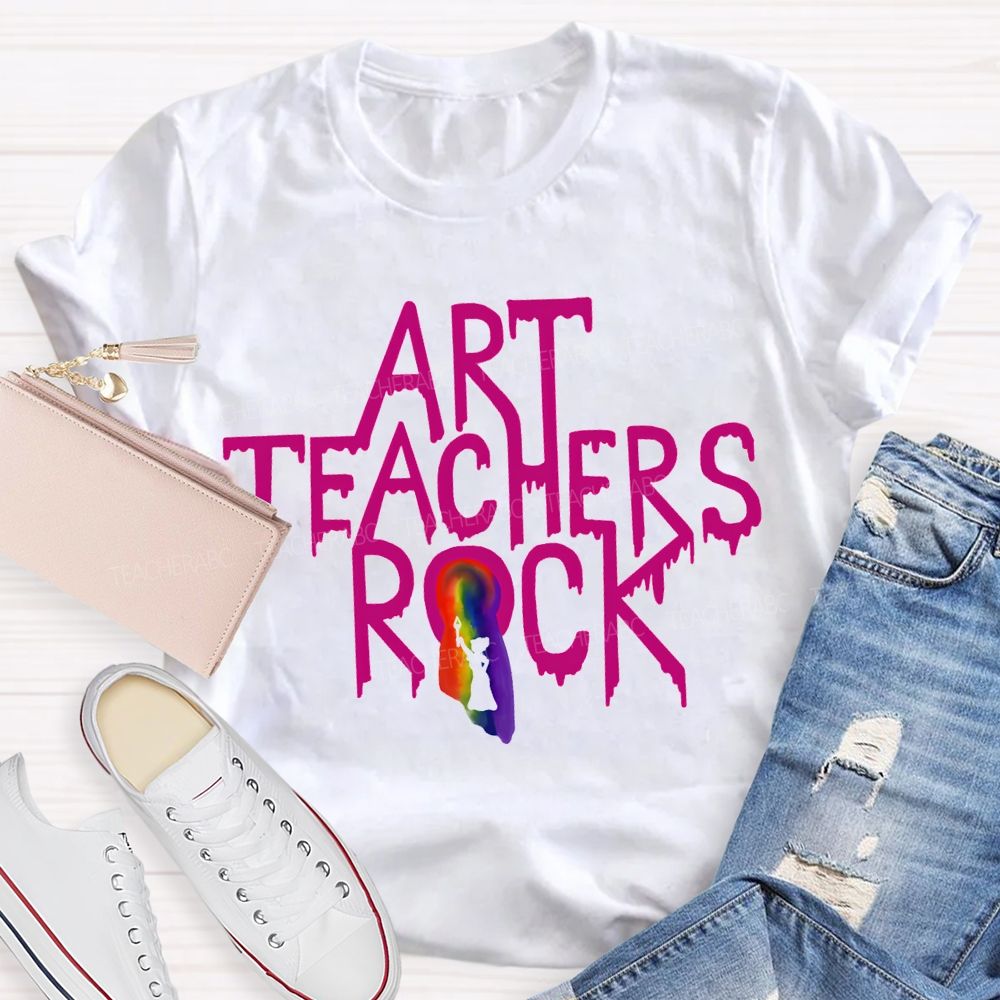 Art Teacher Rock Tie-Dye Print Teacher T-shirt