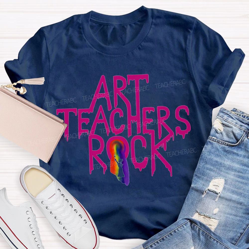 Art Teacher Rock Tie-Dye Print Teacher T-shirt