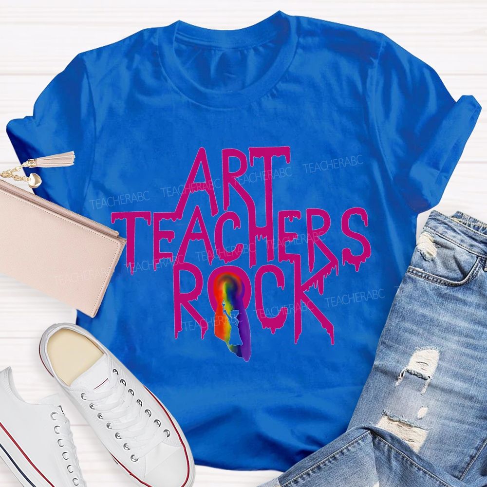 Art Teacher Rock Tie-Dye Print Teacher T-shirt