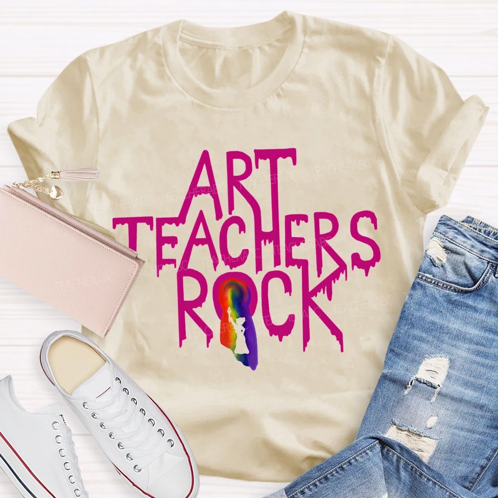 Art Teacher Rock Tie-Dye Print Teacher T-shirt