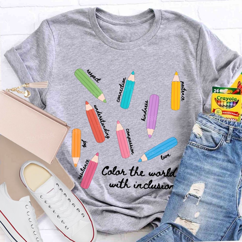 Color The World With Inclusion Teacher T-shirt