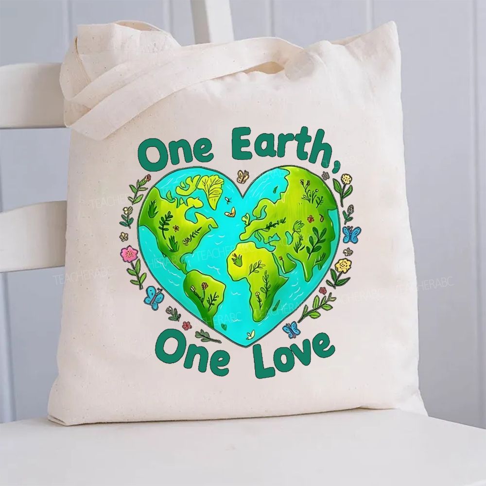 One Earth One Love Canvas Tote Bag