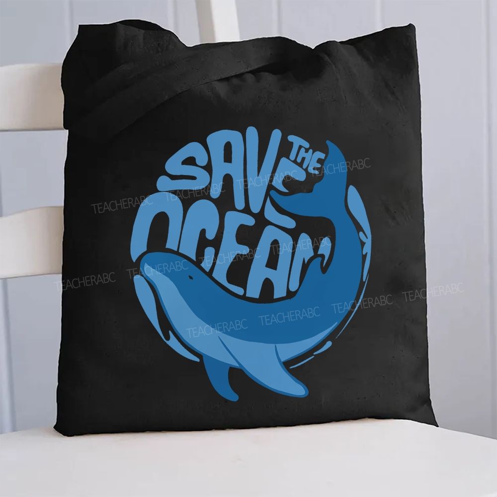 Save The Ocean Earth Day Canvas Tote Bag