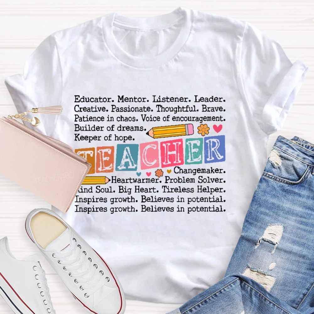 Educator Mentor Teacher Letters  Teacher T-shirt