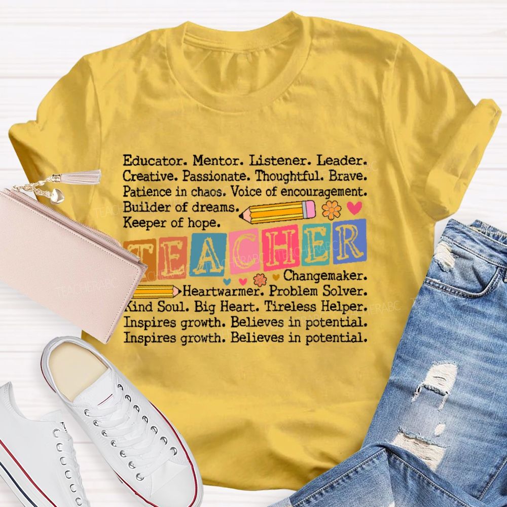 Educator Mentor Teacher Letters  Teacher T-shirt