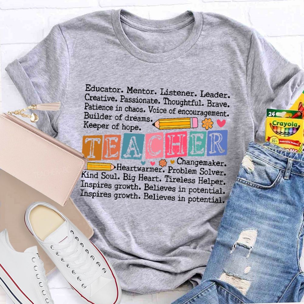 Educator Mentor Teacher Letters  Teacher T-shirt