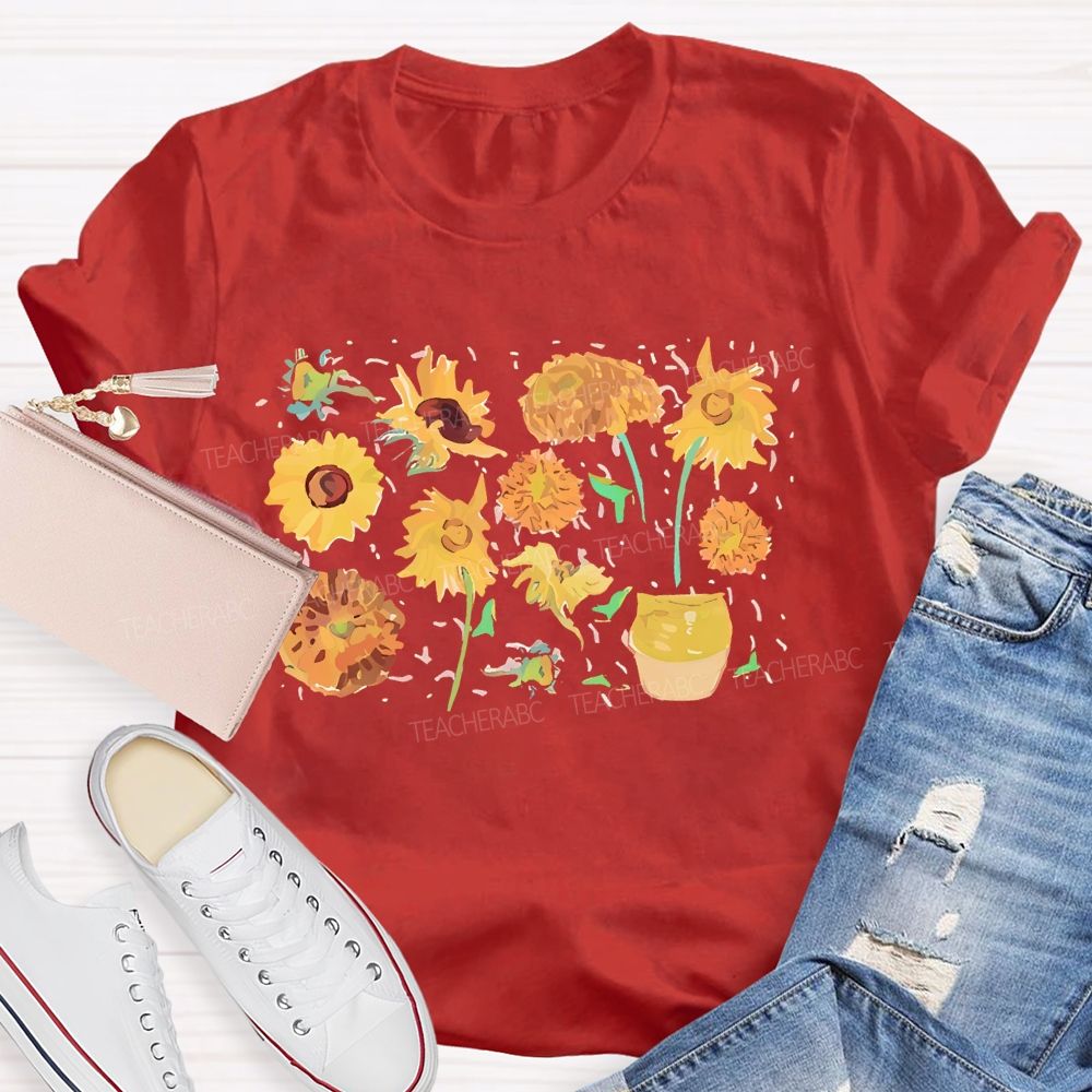 Art Sunflower Flower  Teacher T-shirt