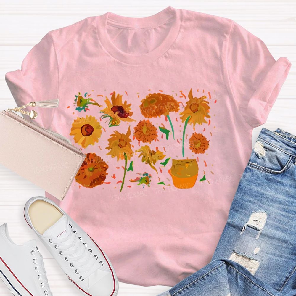 Art Sunflower Flower  Teacher T-shirt