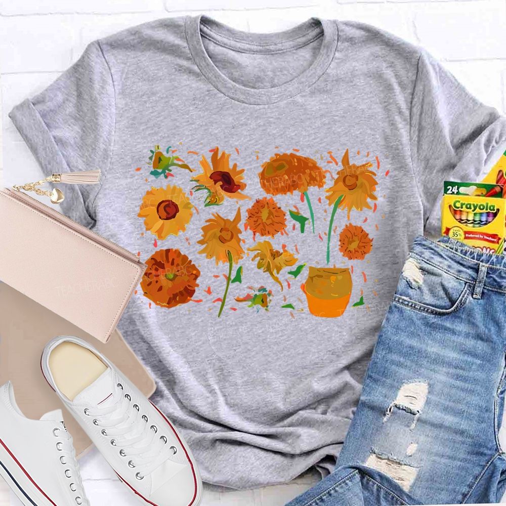 Art Sunflower Flower  Teacher T-shirt
