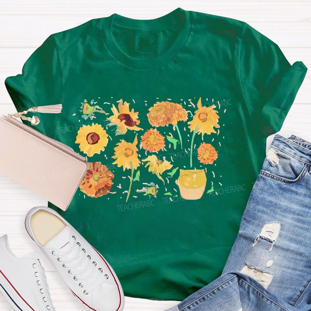 Art Sunflower Flower  Teacher T-shirt