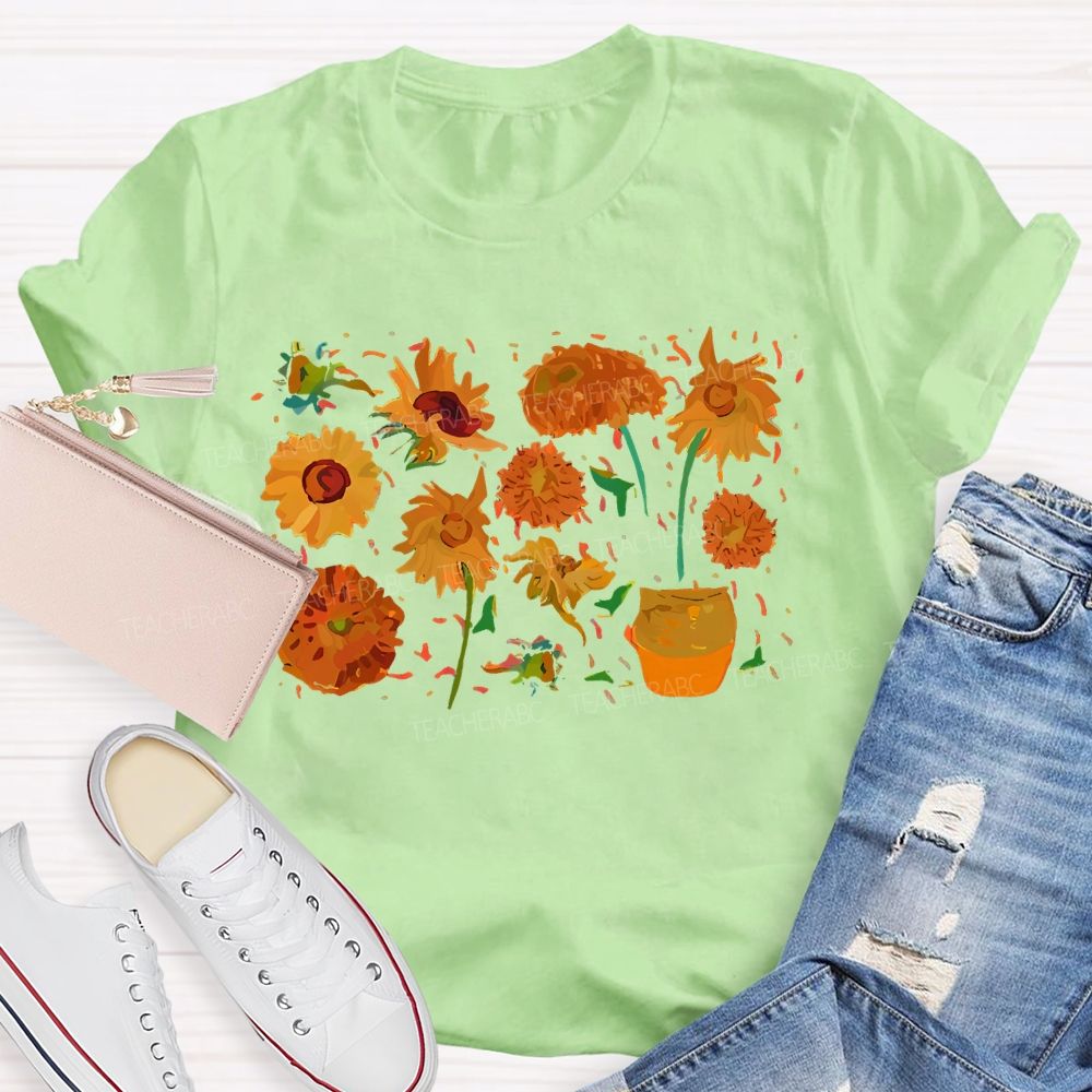 Art Sunflower Flower  Teacher T-shirt