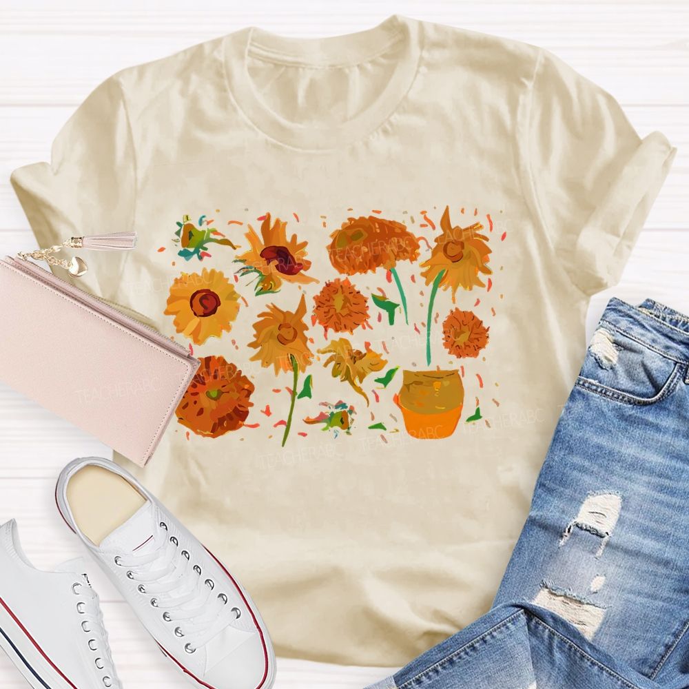 Art Sunflower Flower  Teacher T-shirt