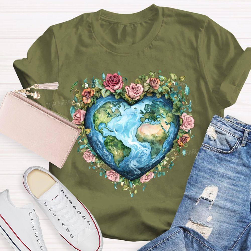 Love Earth Rose  Teacher T-shirt