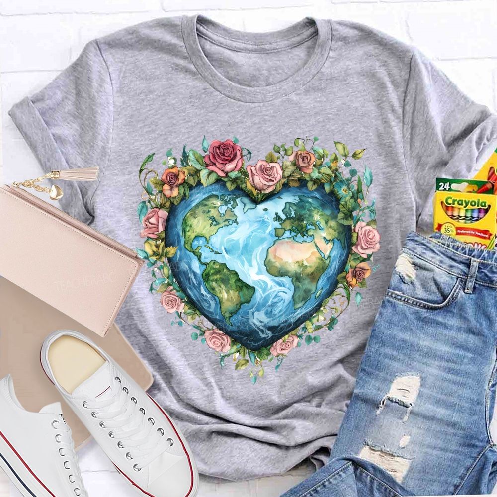 Love Earth Rose  Teacher T-shirt
