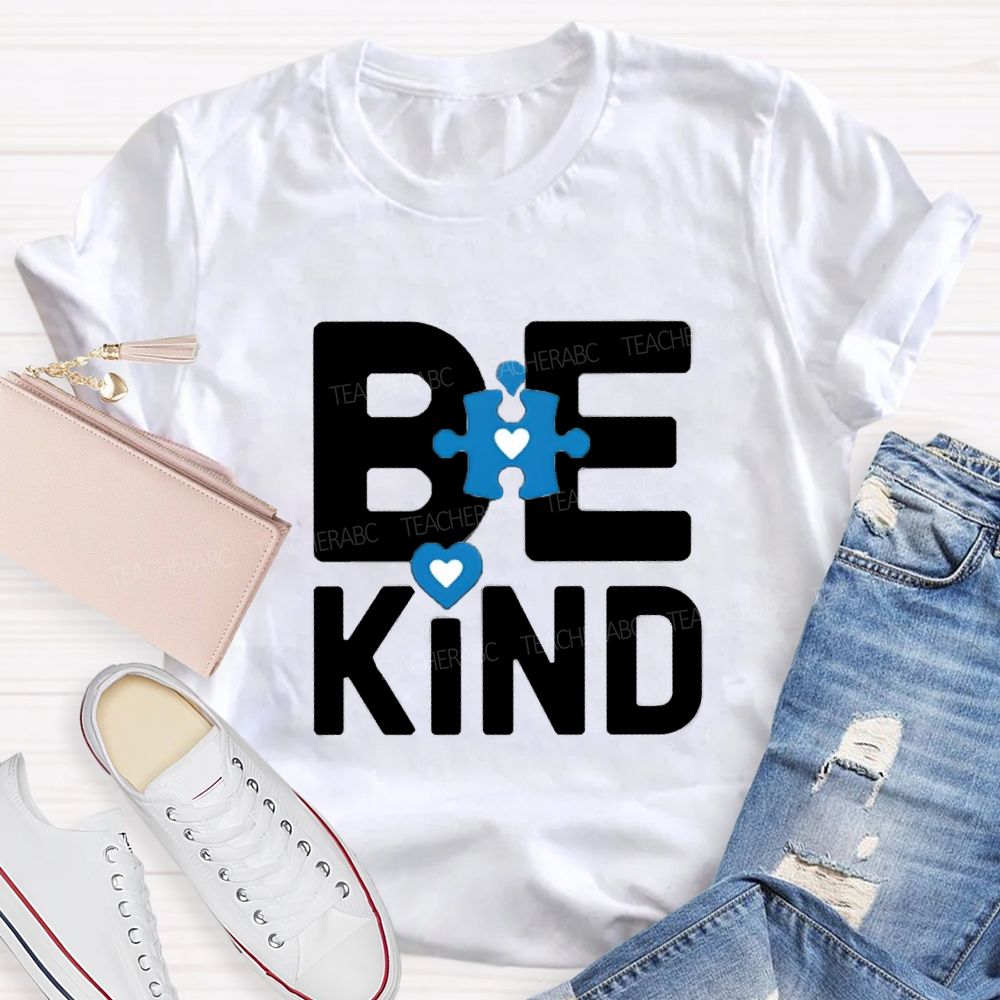 Be Kind Heart Color Blocks Teacher T-Shirt