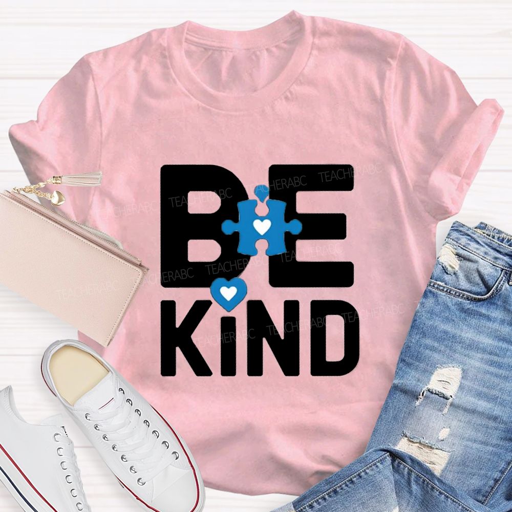 Be Kind Heart Color Blocks Teacher T-Shirt