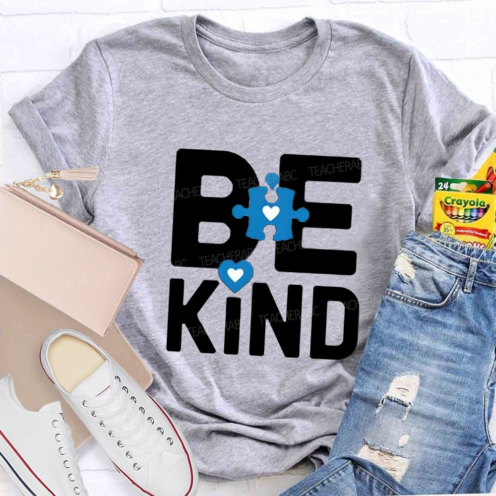 Be Kind Heart Color Blocks Teacher T-Shirt