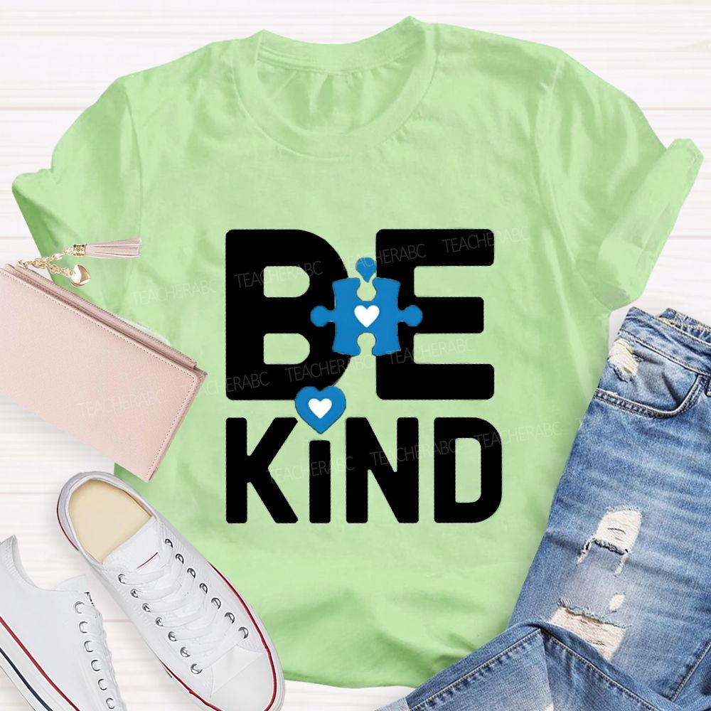 Be Kind Heart Color Blocks Teacher T-Shirt