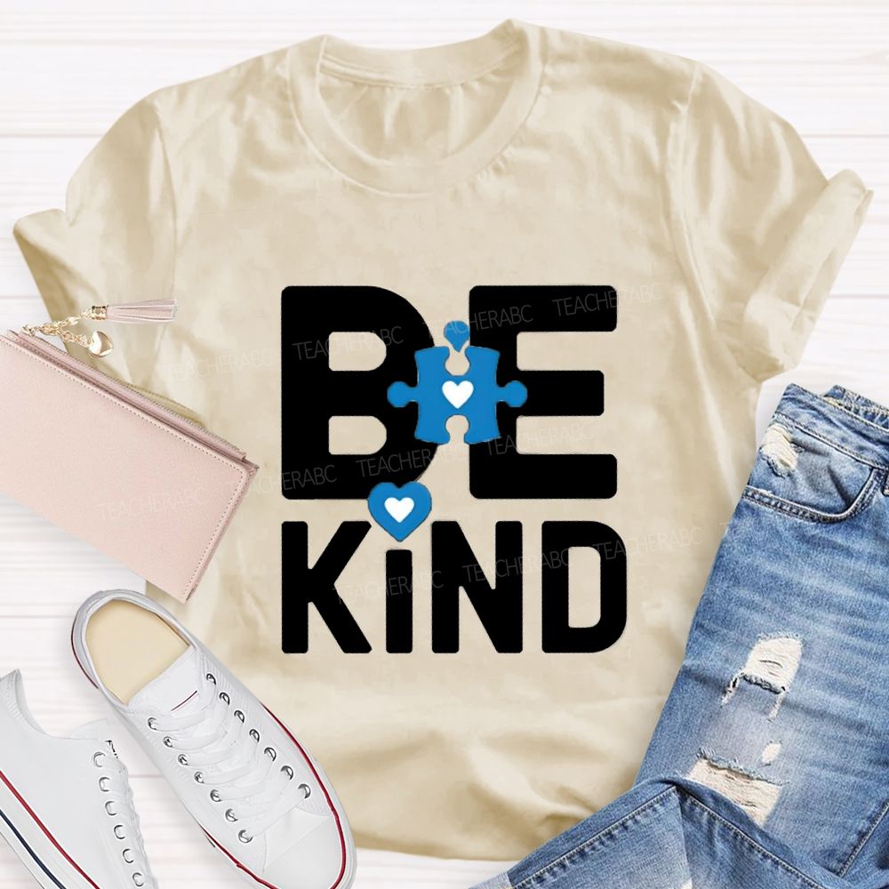 Be Kind Heart Color Blocks Teacher T-Shirt