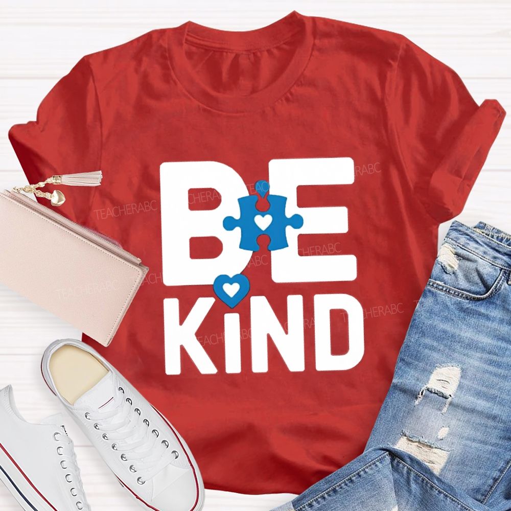 Be Kind Heart Color Blocks Teacher T-Shirt