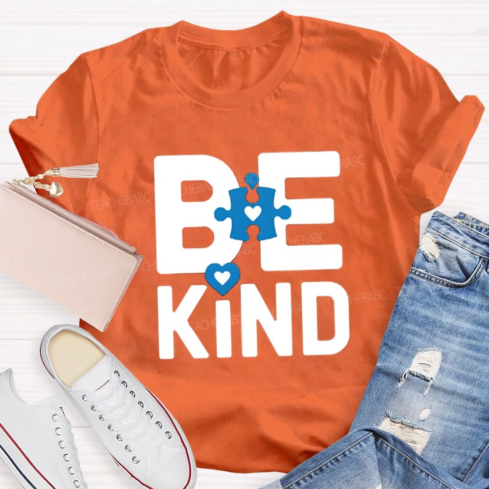 Be Kind Heart Color Blocks Teacher T-Shirt