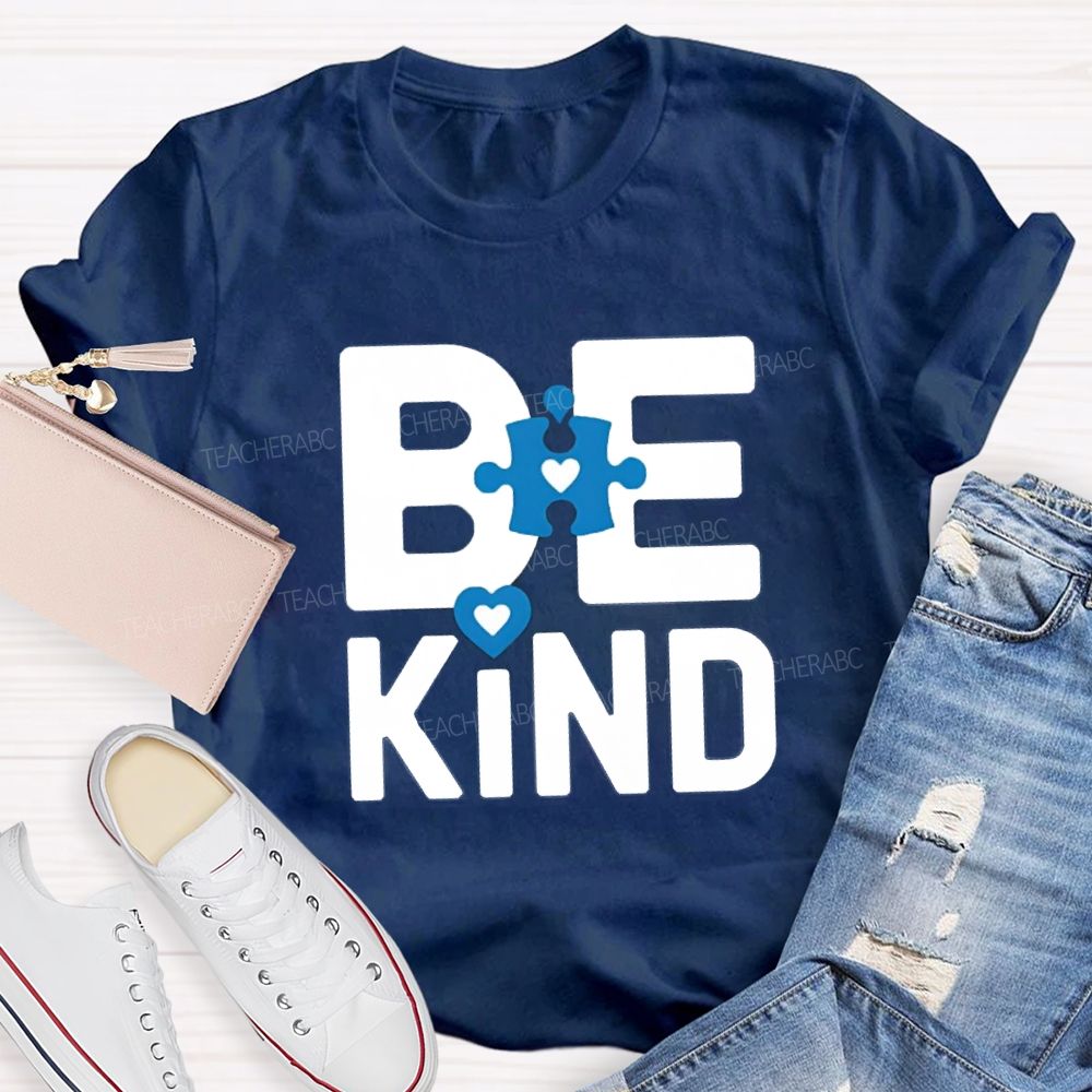 Be Kind Heart Color Blocks Teacher T-Shirt