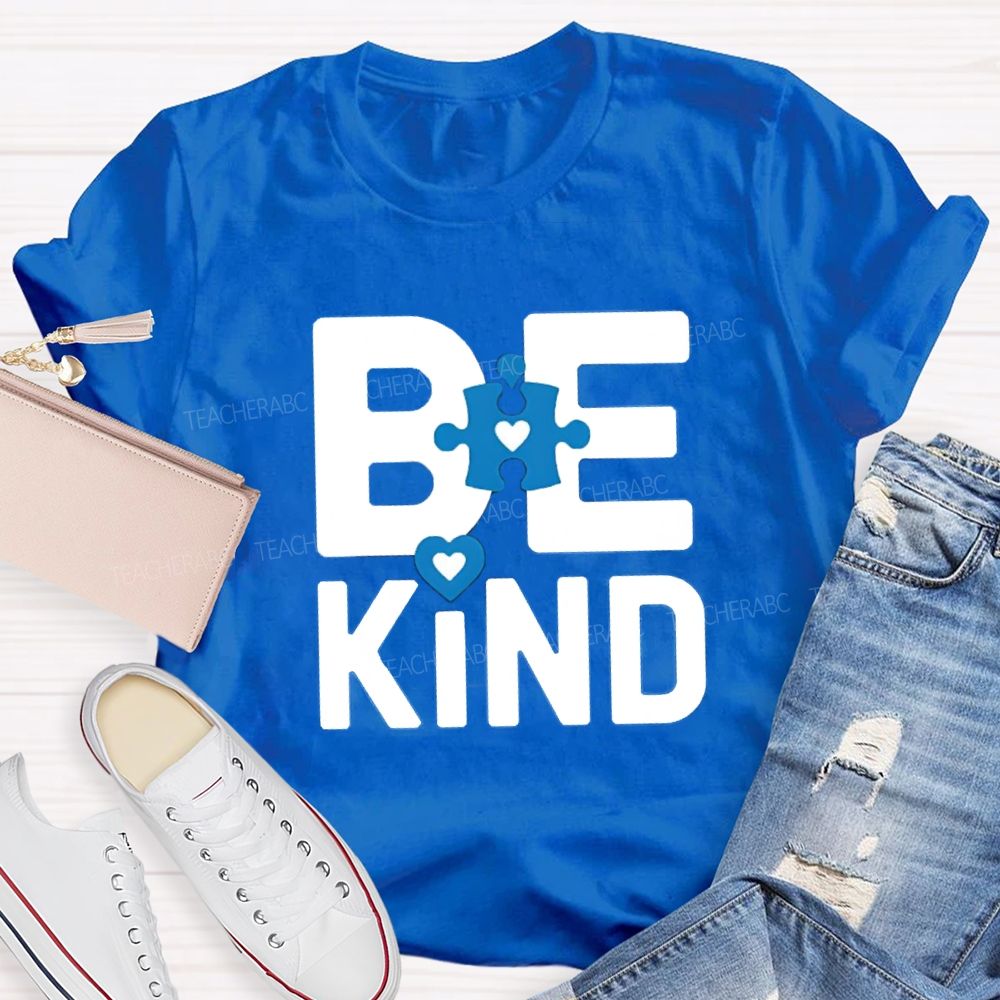 Be Kind Heart Color Blocks Teacher T-Shirt