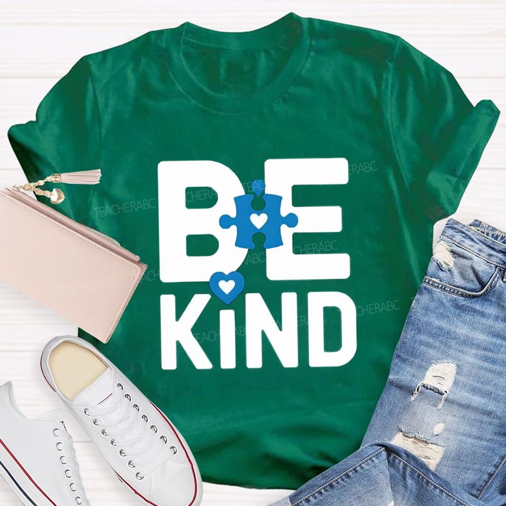 Be Kind Heart Color Blocks Teacher T-Shirt