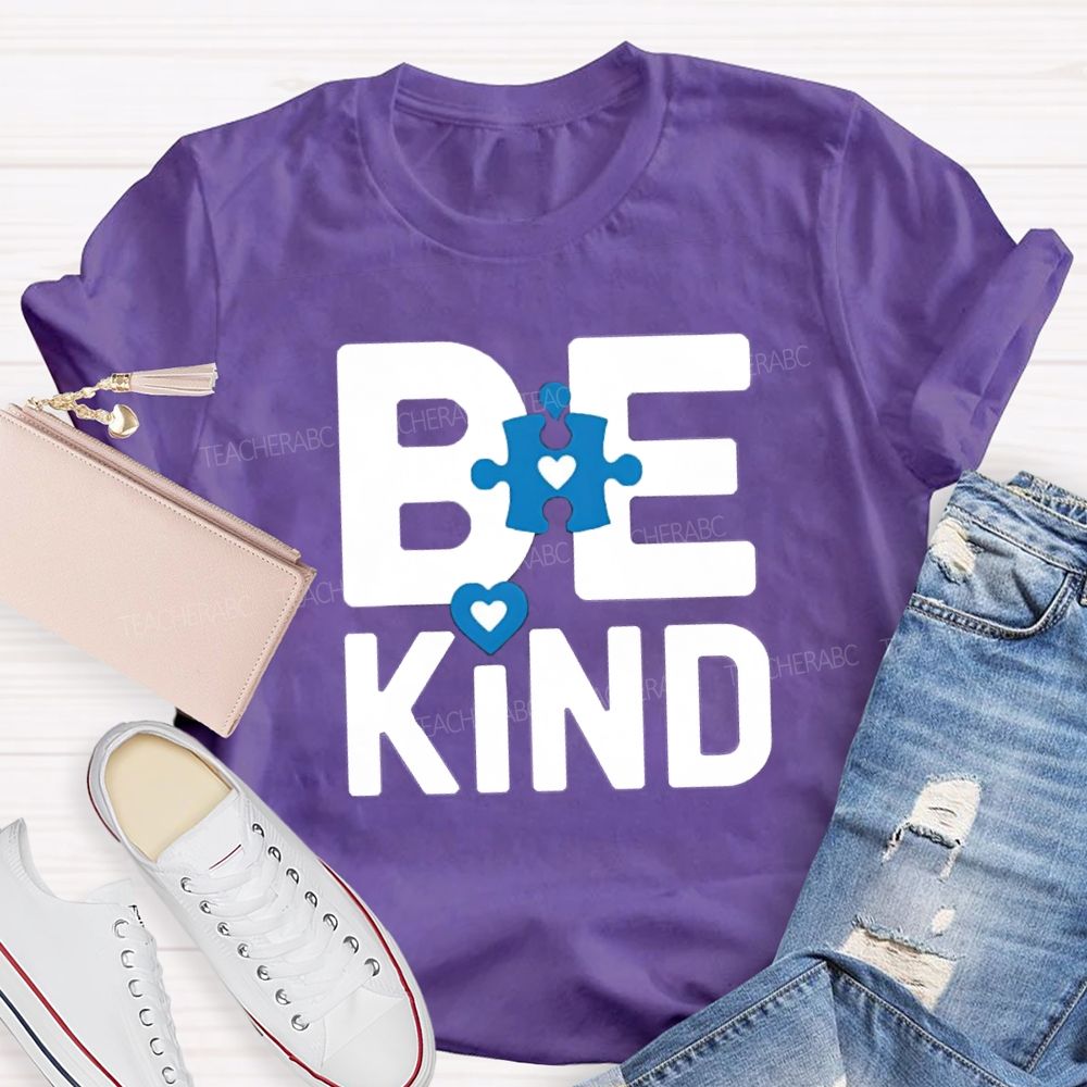 Be Kind Heart Color Blocks Teacher T-Shirt